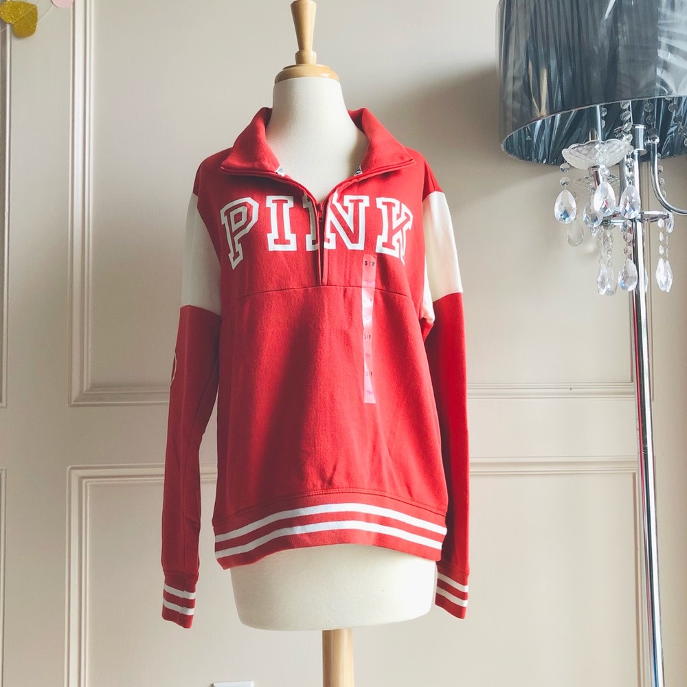 *NEW* VS PINK Quarter Zip Pullover Top Size Small